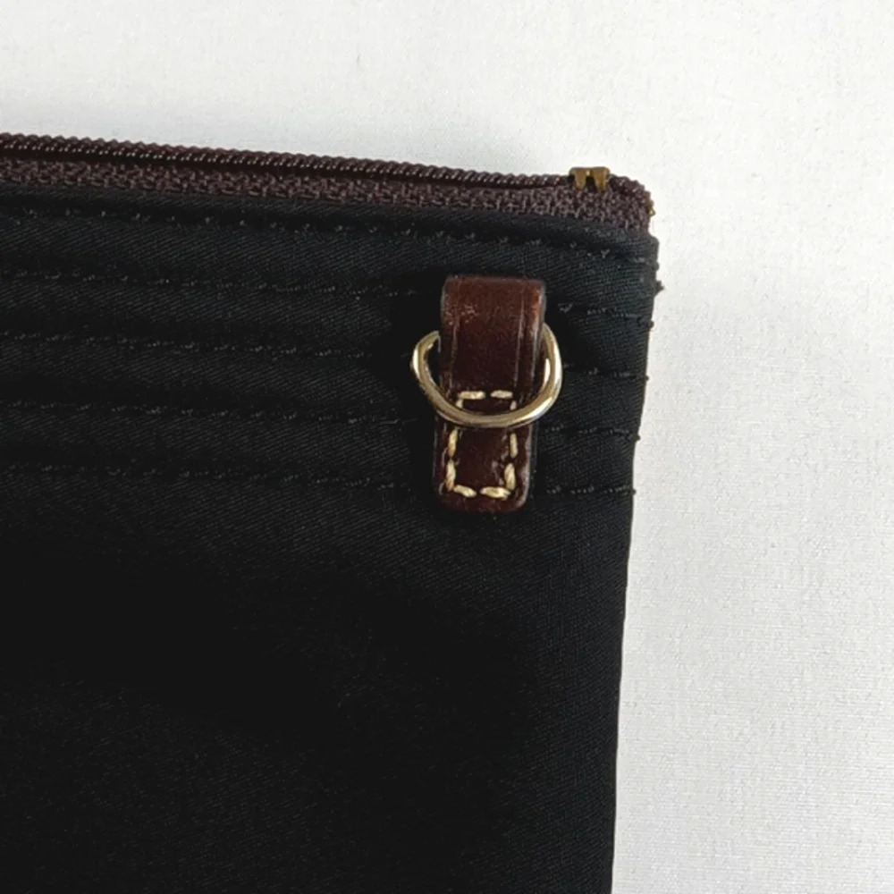 Dooney & Bourke Black and Olive Green Wristlet Clutch